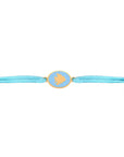 Tiny Medallion Enamel Cedar Cord Bracelet