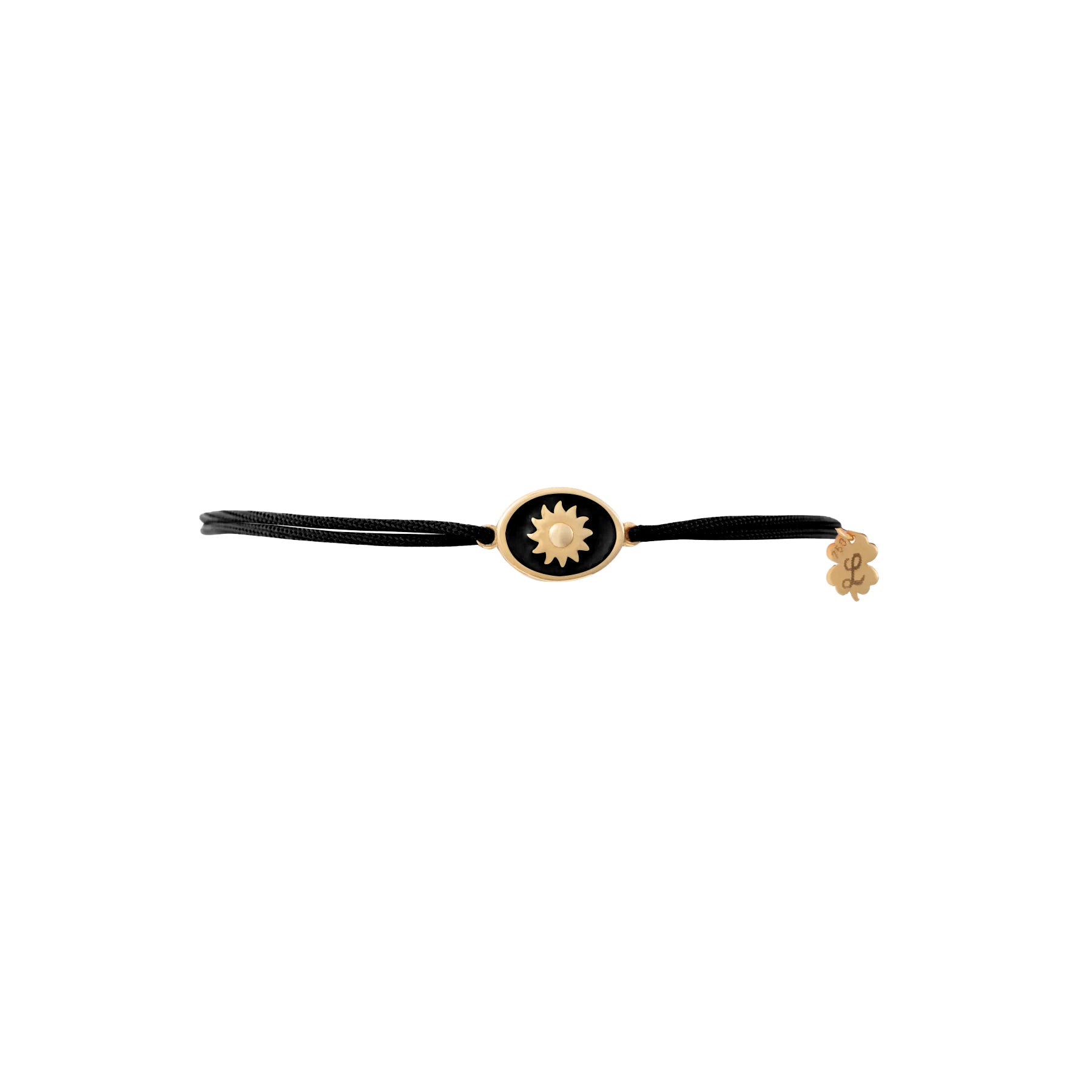 Tiny Medallion Enamel Sun Cord Bracelet