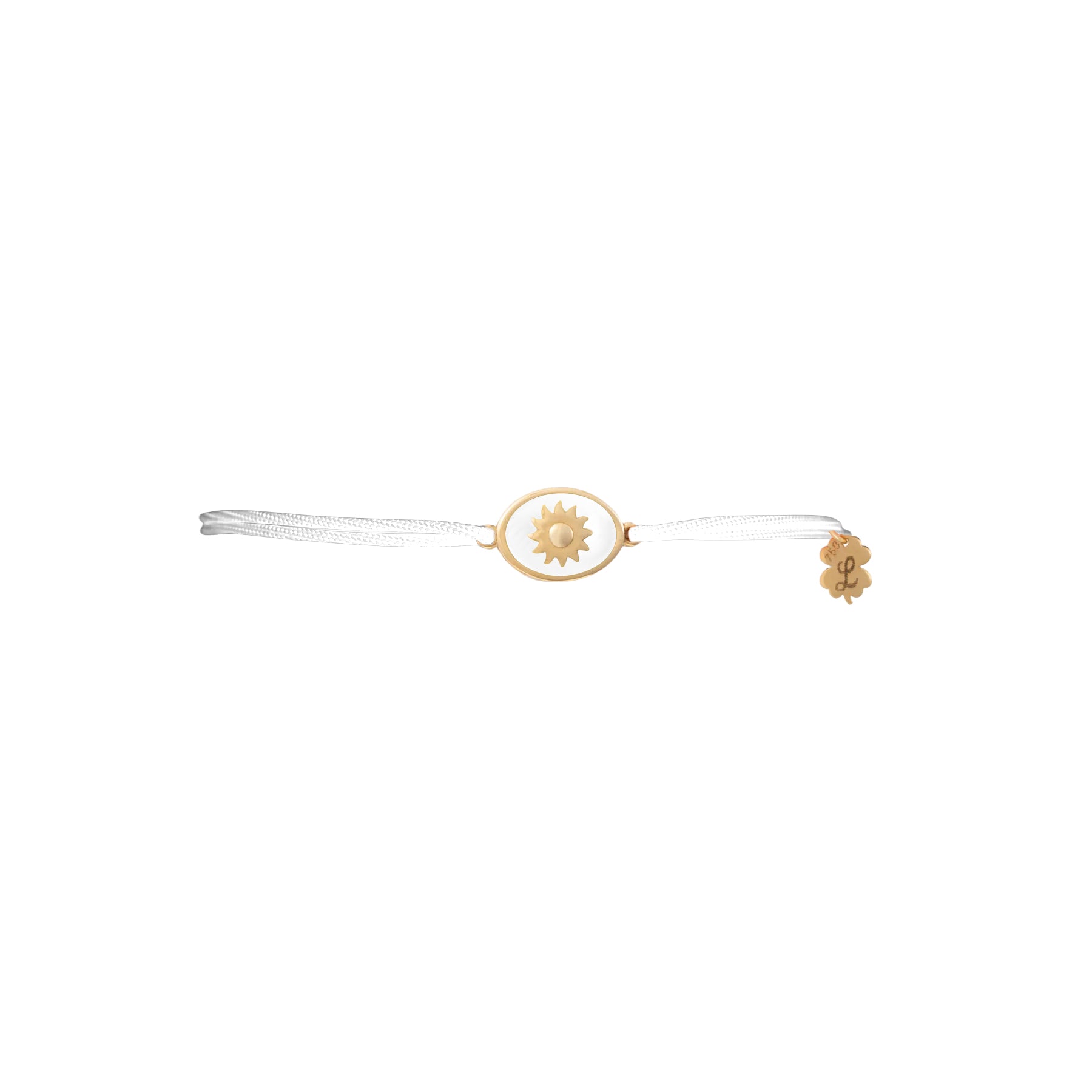 Tiny Medallion Enamel Sun Cord Bracelet