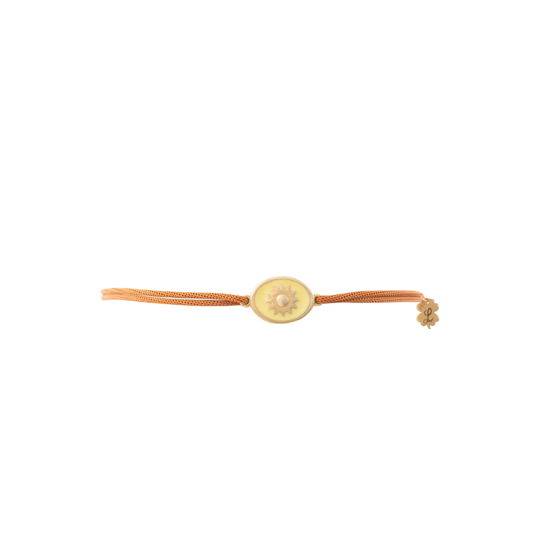 Tiny Medallion Enamel Sun Cord Bracelet