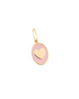 Tiny Medallion Enamel Heart Pendant