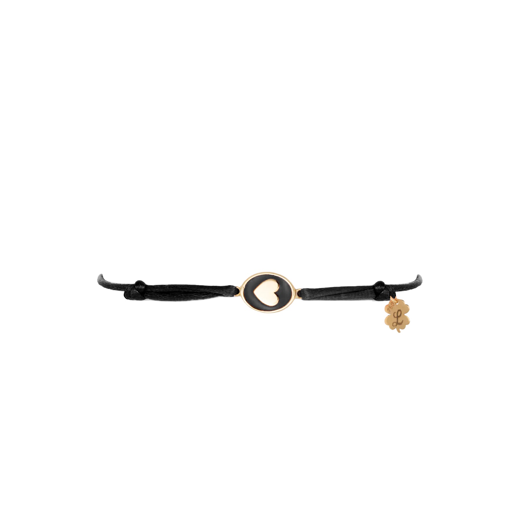 Tiny Medallion Enamel Heart Cord Bracelet