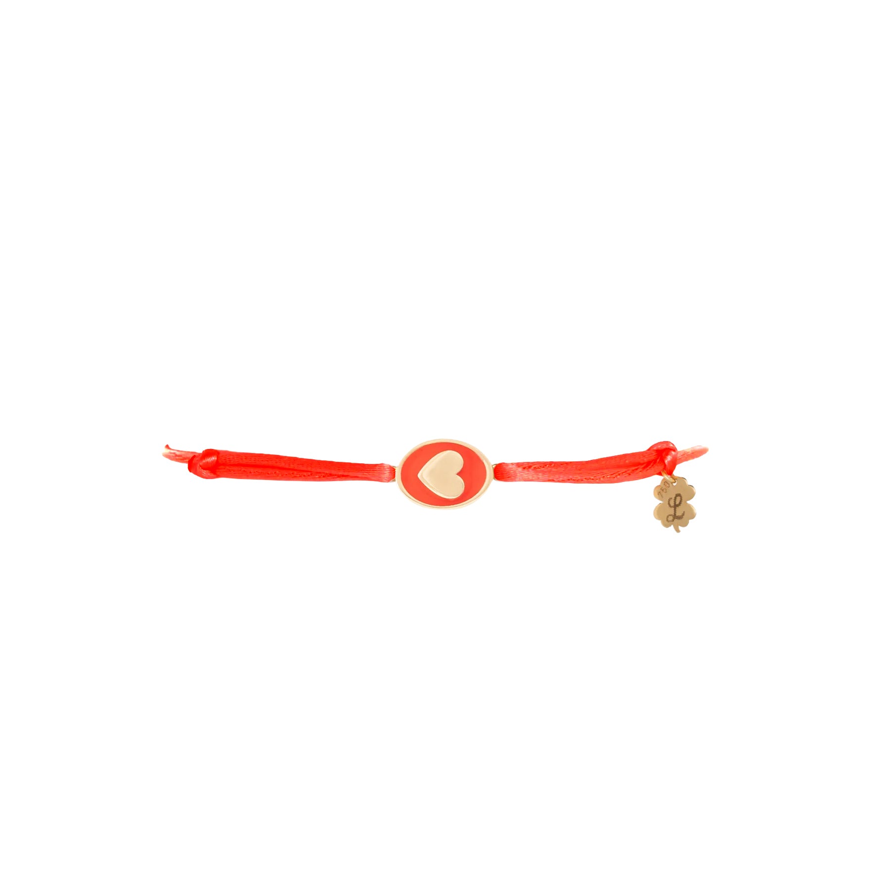 Tiny Medallion Enamel Heart Cord Bracelet