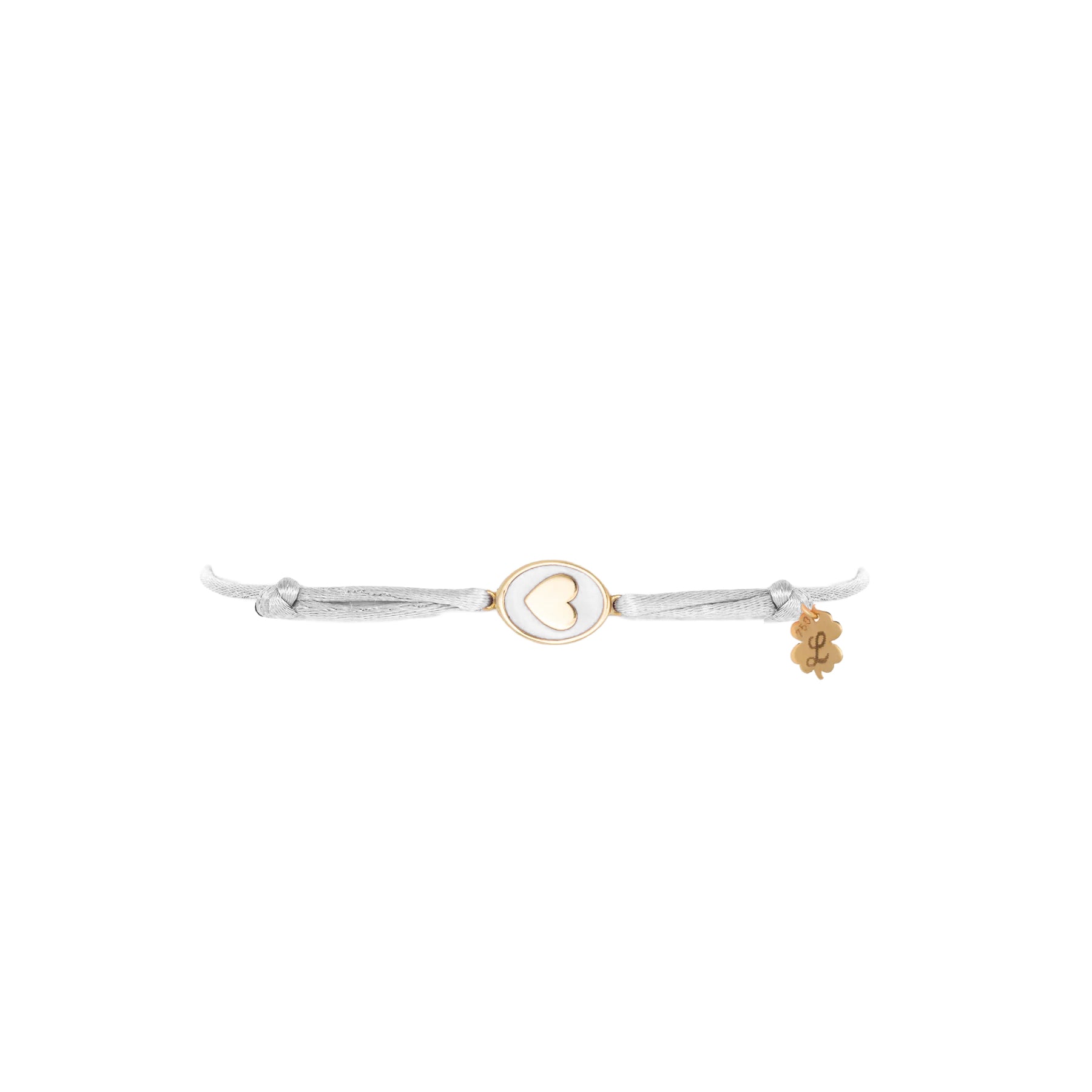 Tiny Medallion Enamel Heart Cord Bracelet