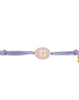 Tiny Medallion Enamel Clover Cord Bracelet