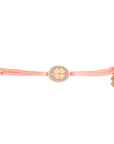 Tiny Medallion Enamel Clover Cord Bracelet