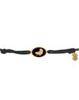 Tiny Medallion Enamel Africa Cord Bracelet