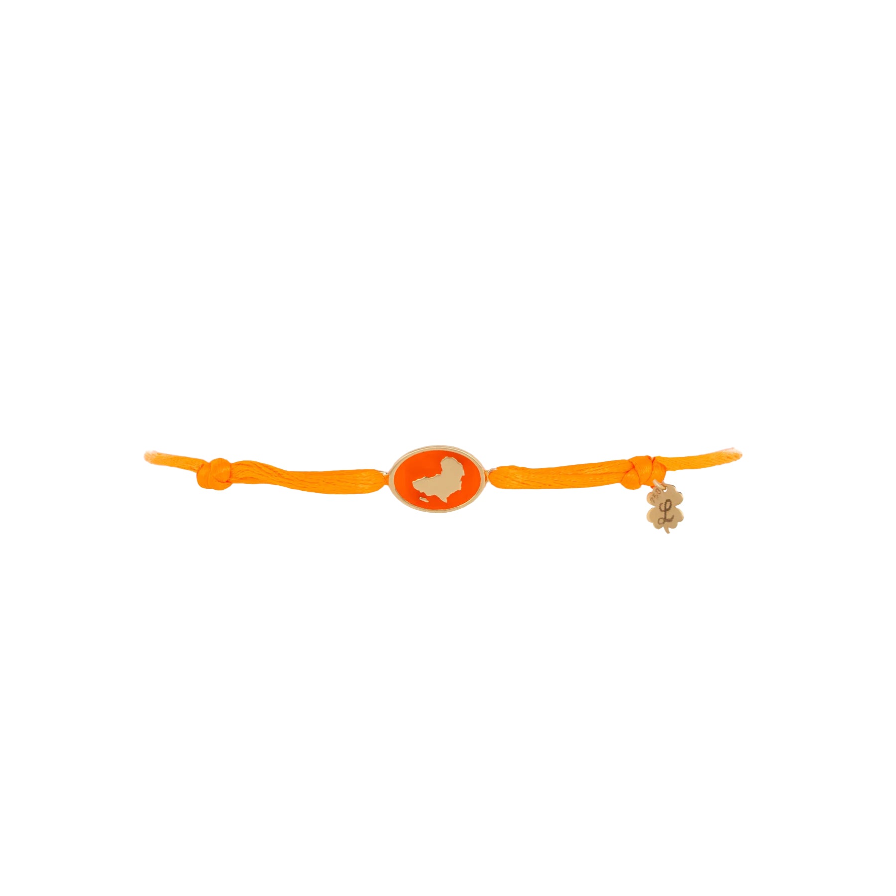 Tiny Medallion Enamel Africa Cord Bracelet