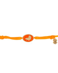 Tiny Medallion Enamel Africa Cord Bracelet