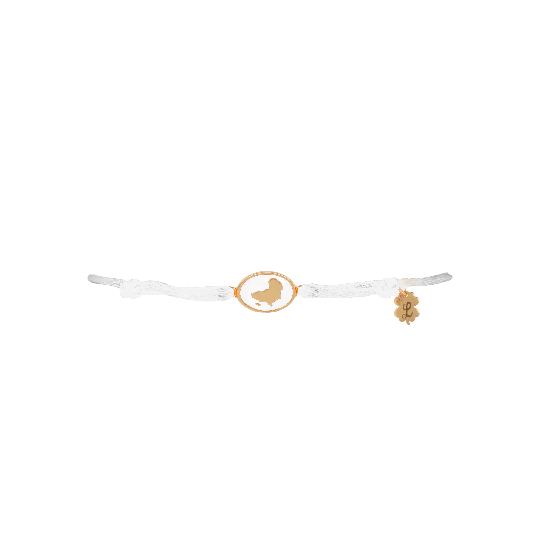 Tiny Medallion Enamel Africa Cord Bracelet