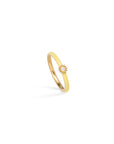 Tiny Mono Diamond Enamel Charm Ring