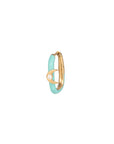 Tiny Mono Diamond Enamel Moon Charm Earring (single)