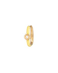 Tiny Mono Diamond Enamel Sun Charm Earring (single)