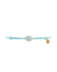 Tiny Medallion Enamel Horseshoe Cord Bracelet