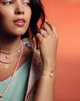 Mini Cowrie Shell Chain 1 Diamond Bracelet