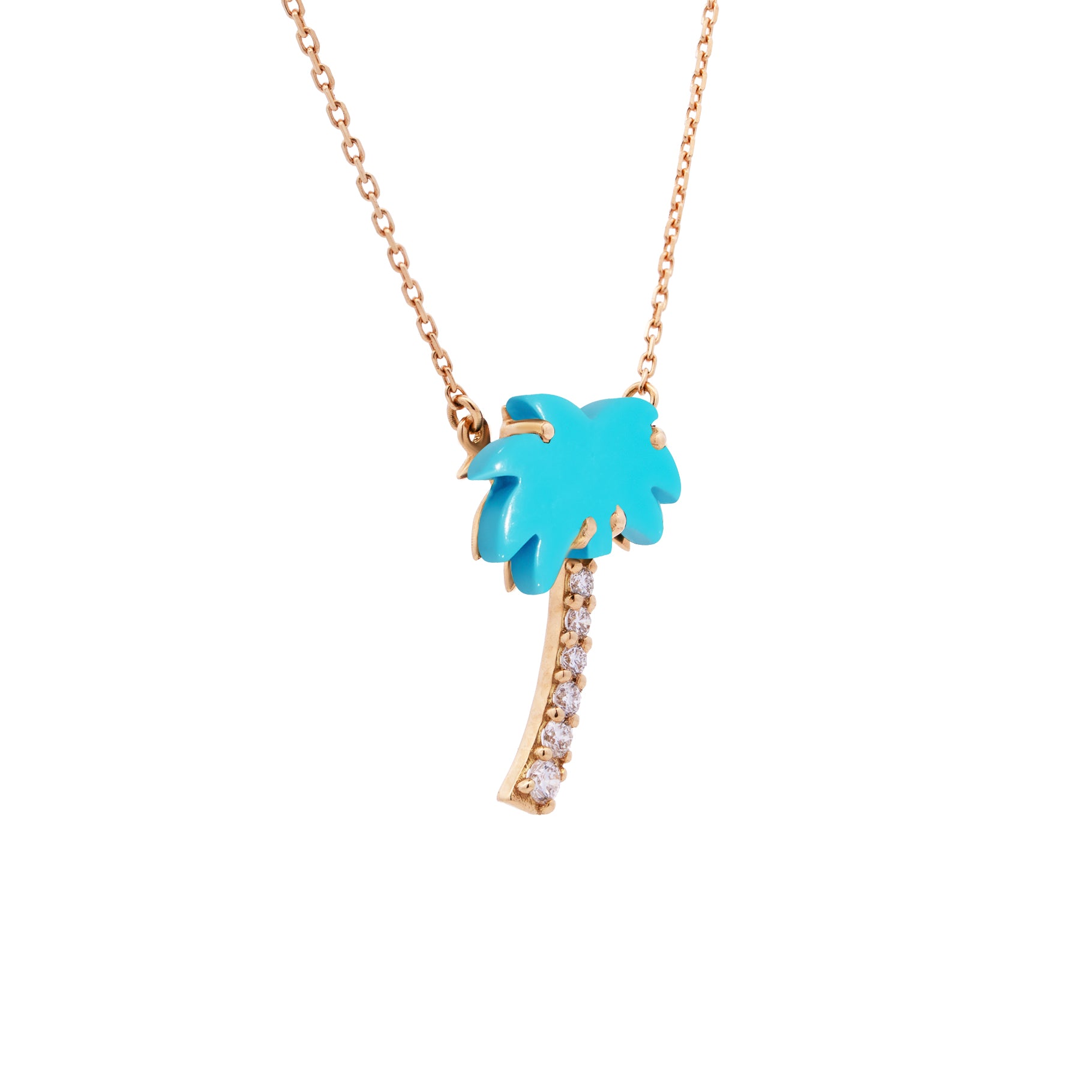 Realistic Palm Tree Diamond Necklace