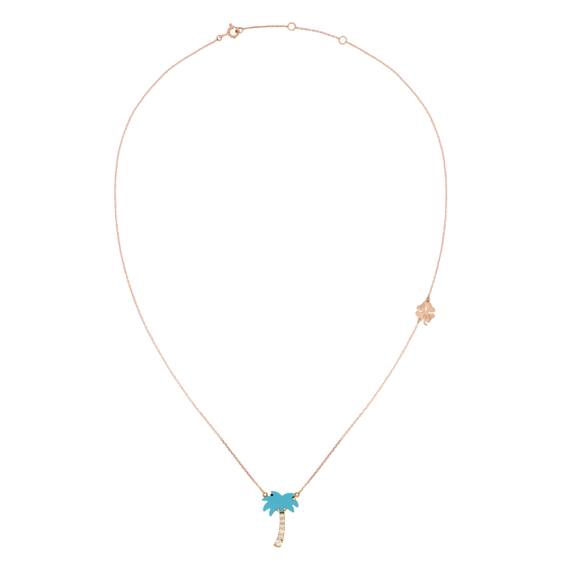 Realistic Palm Tree Diamond Necklace