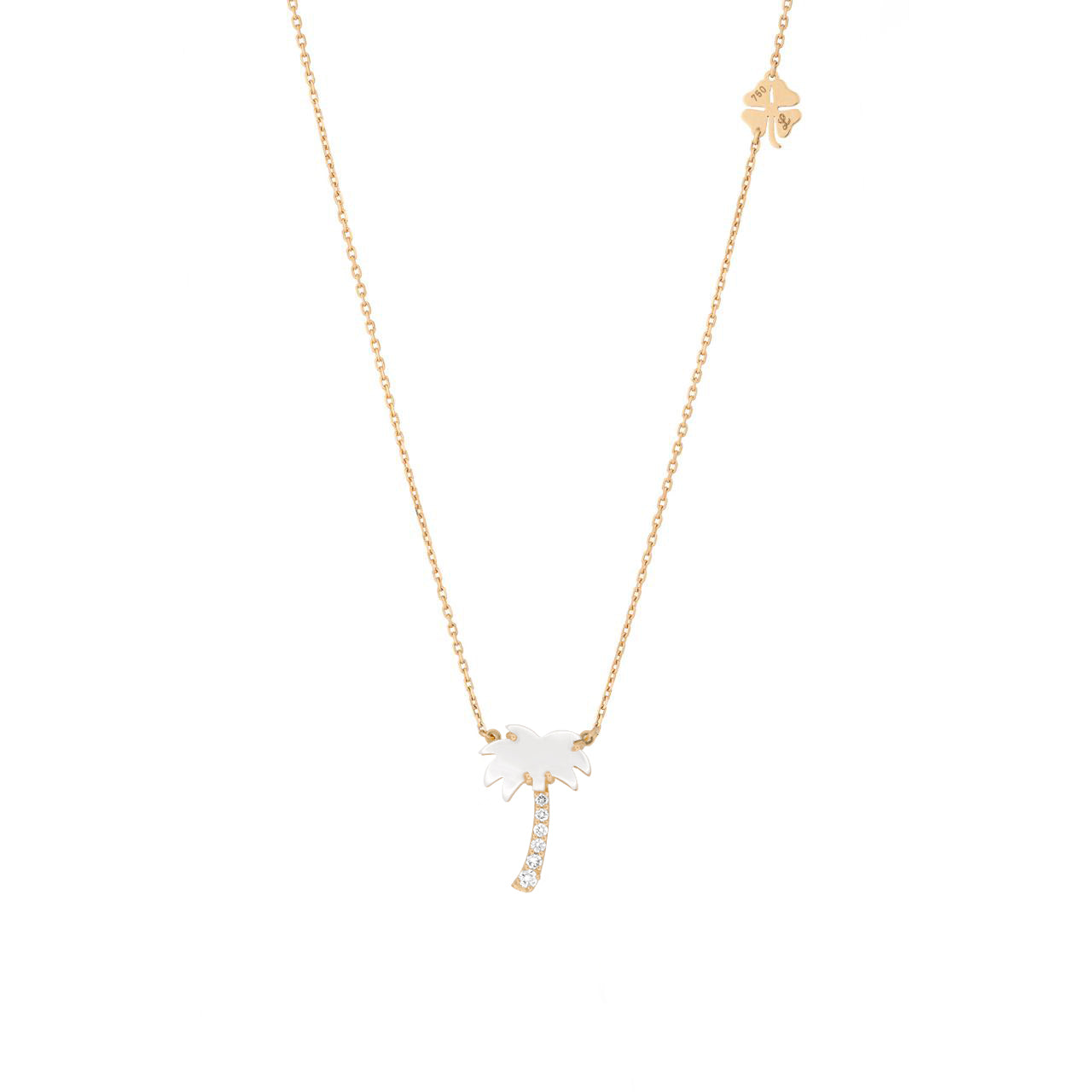 Realistic Palm Tree Diamond Necklace