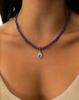 Rondelles Tanzanite Semi Precious Stones Necklace