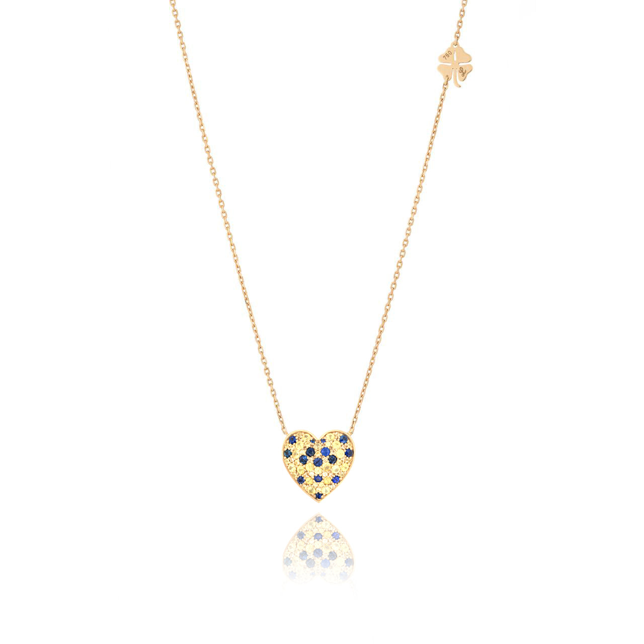 So Precious Love Yellow And Blue Saphires Necklace