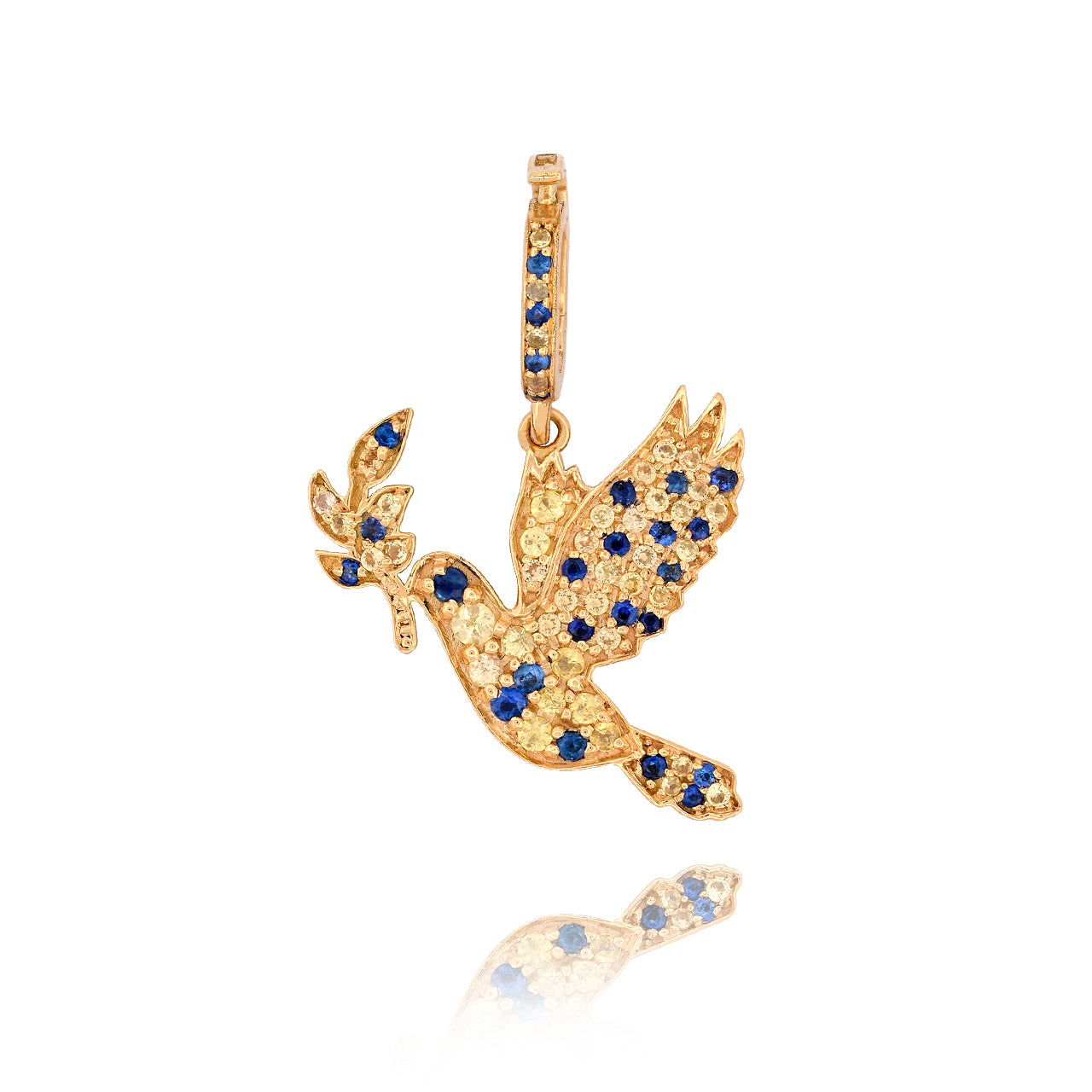 So Precious Dove Blue And Yellow Saphires Pendant With Forever Clasps