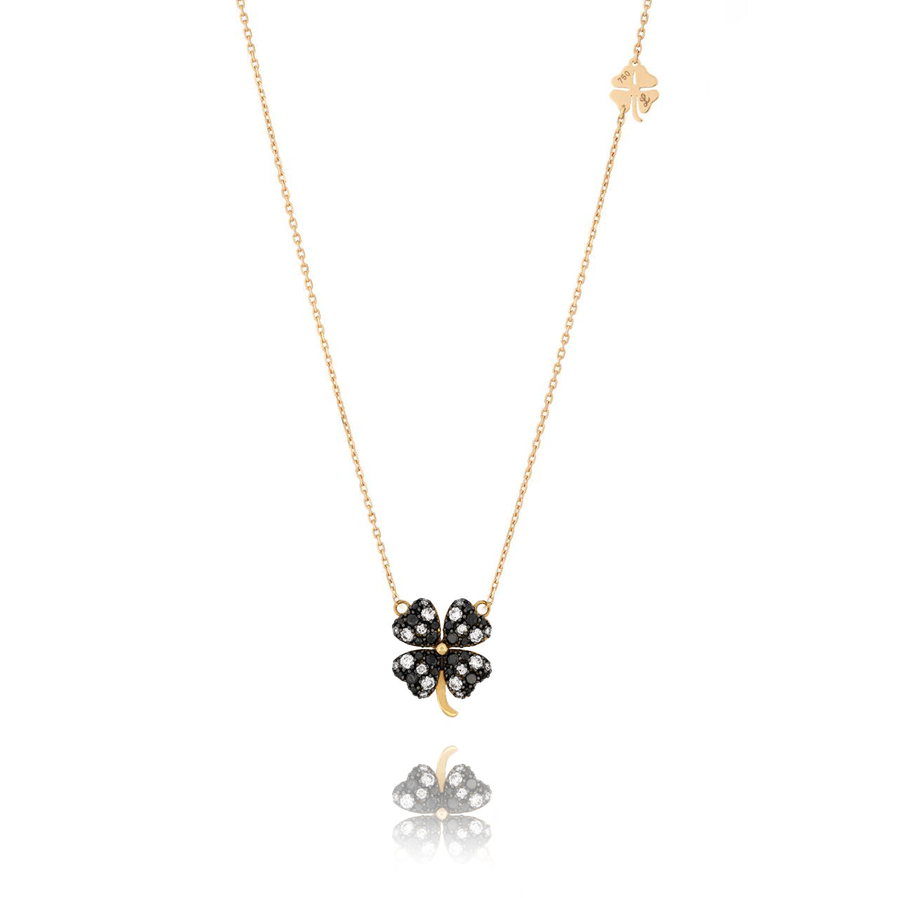So Precious Luck White and Black Diamonds Necklace
