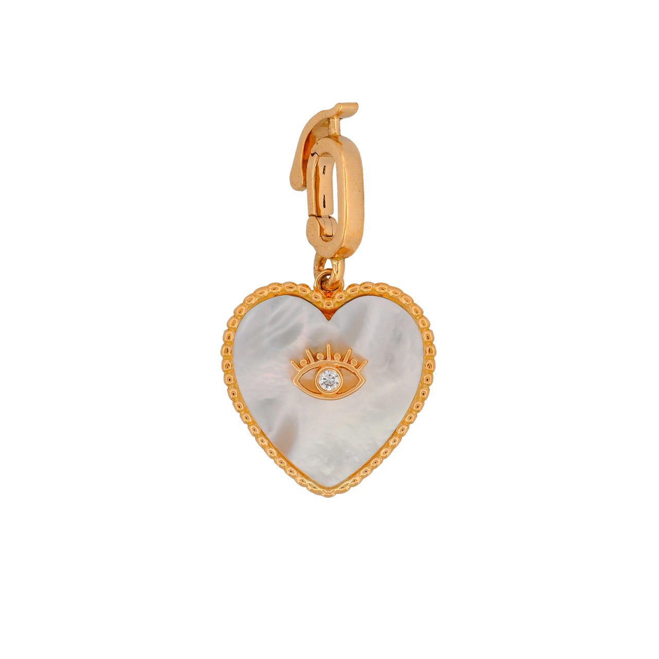 Heart Frame One Diamond Eyelash Pendant with Forever Clasp