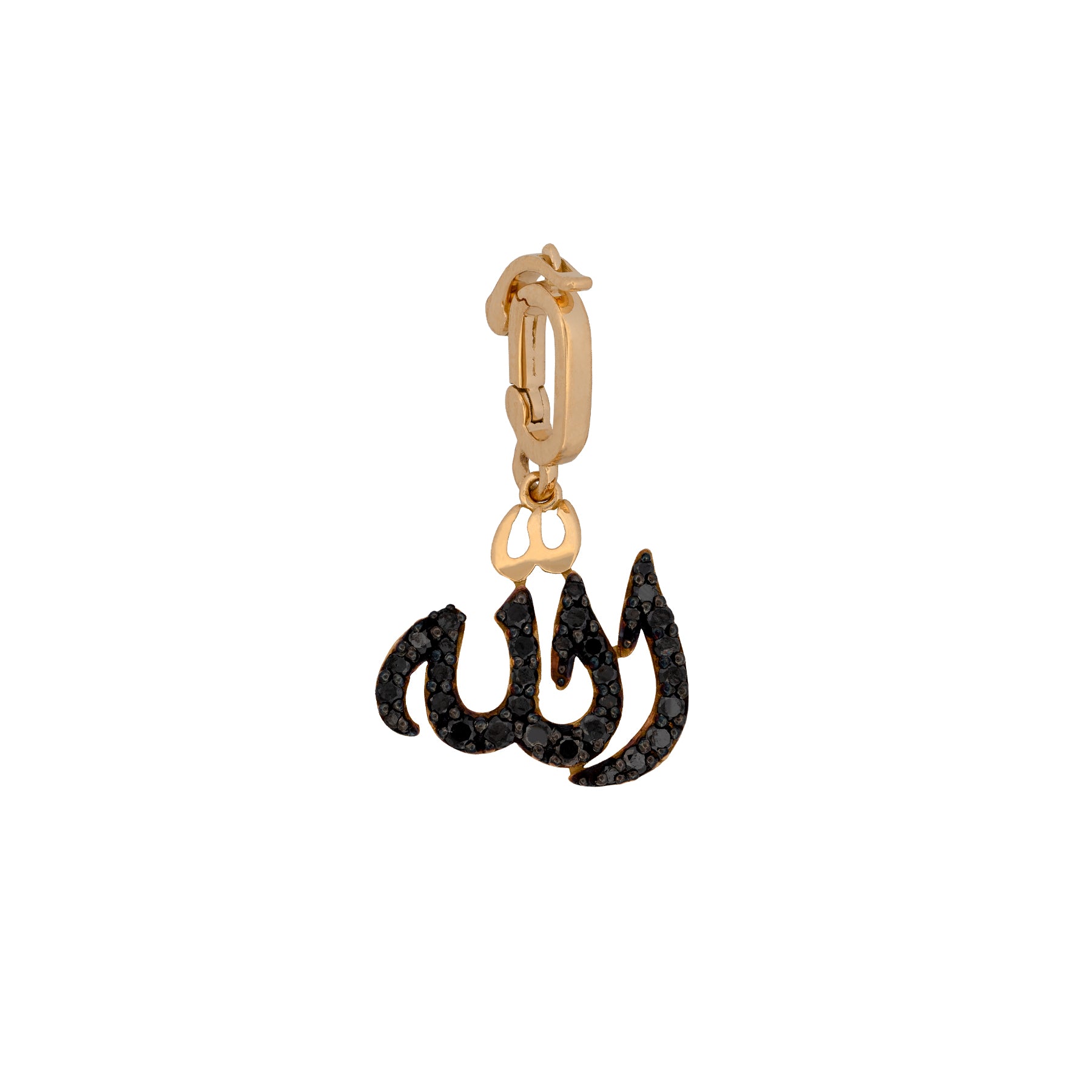 Allah Black Diamonds Gold Pendant