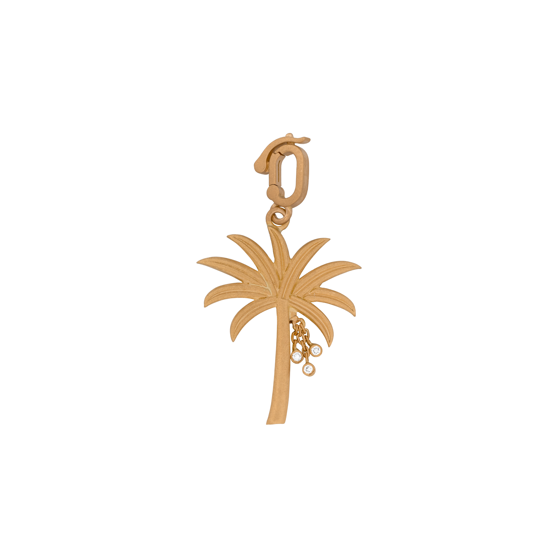 Palm Tree Matte Gold Pendant