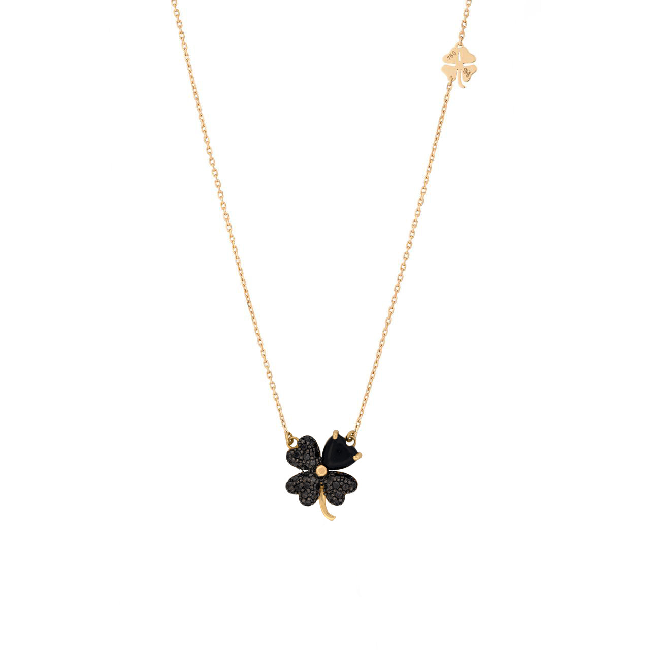 So Precious Black Diamonds Clover Necklace
