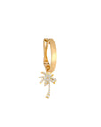 Pimp My Plain Creole Enamel Palm Tree Diamonds Mono Earring