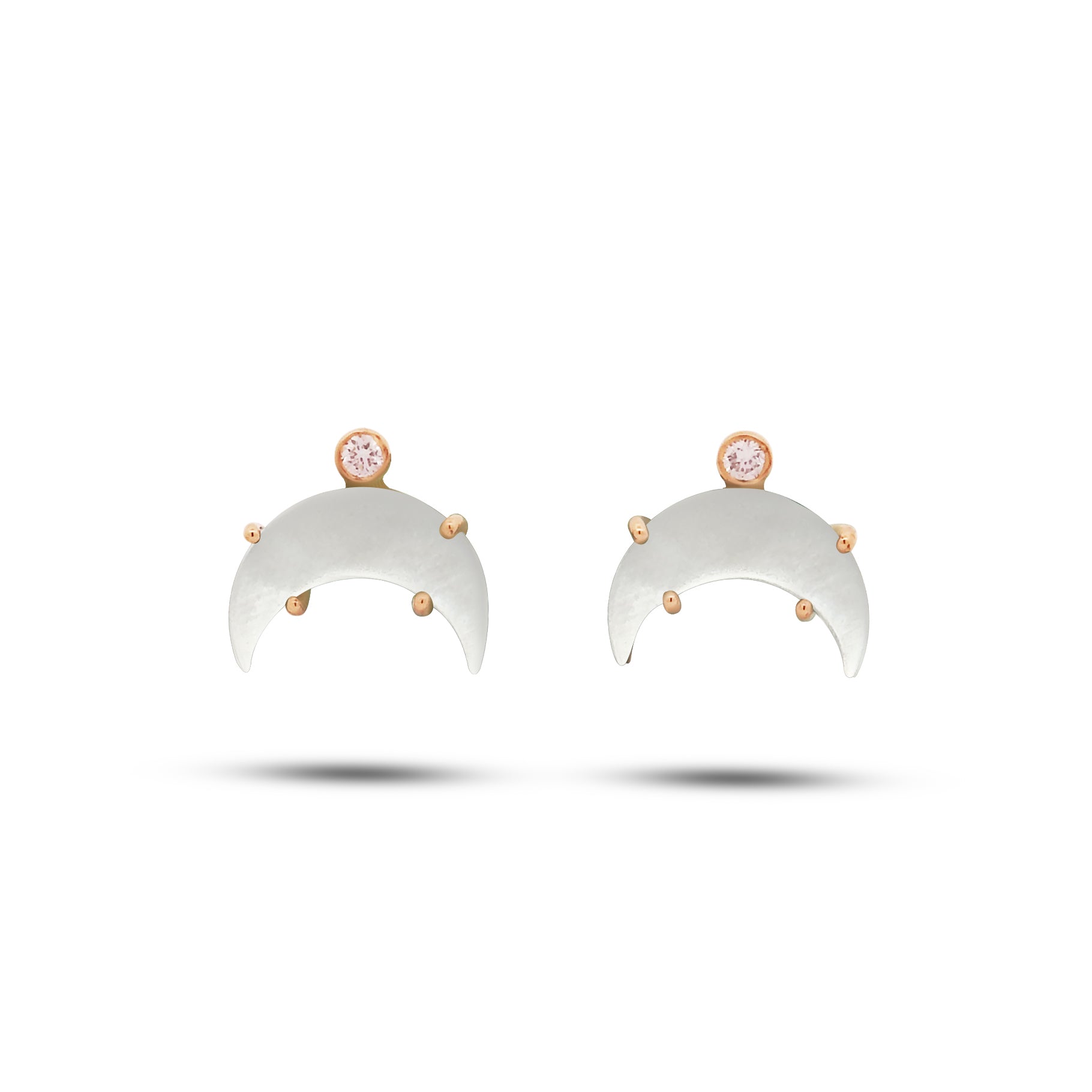 Moon Stone With A Diamond Earrings