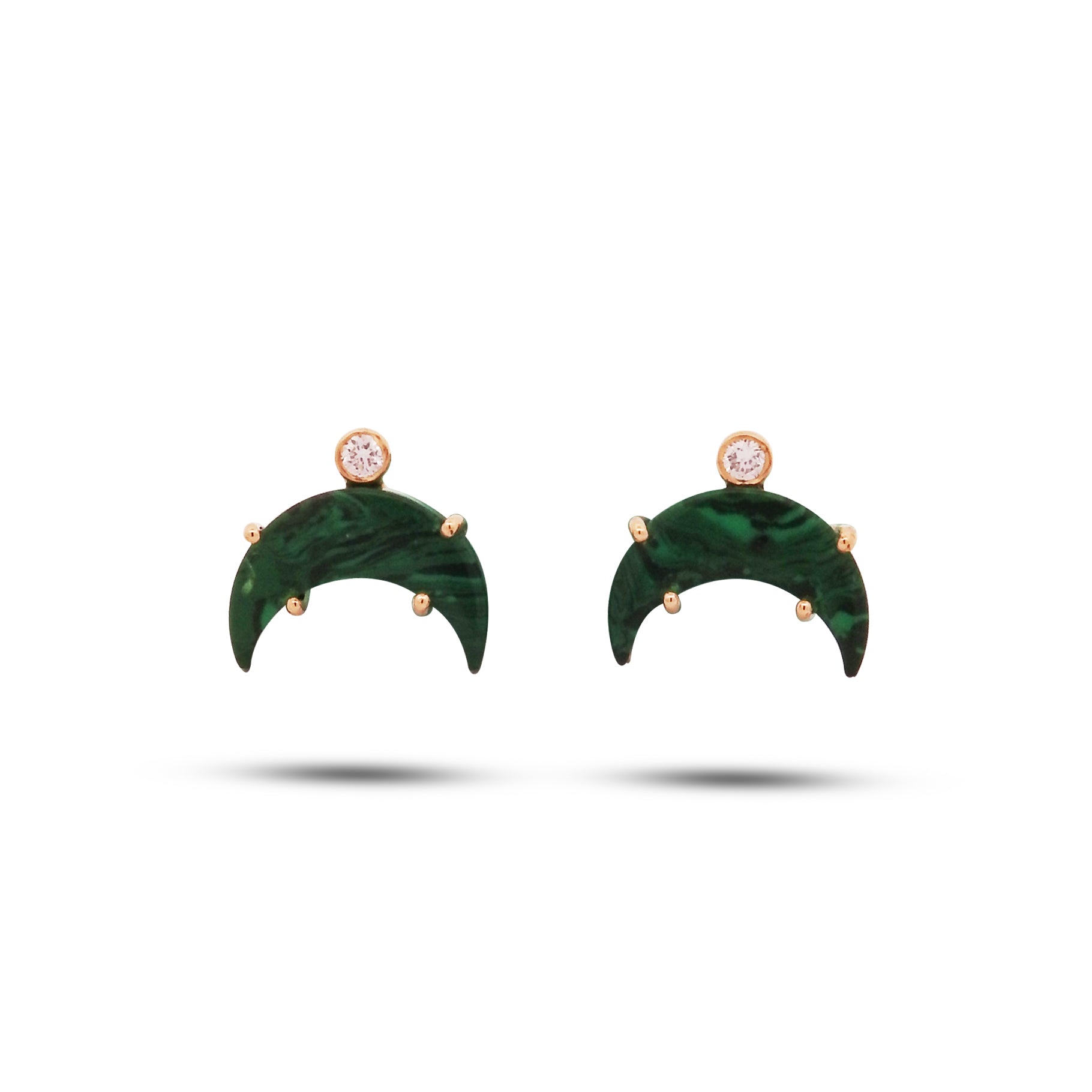 Moon Stone With A Diamond Earrings