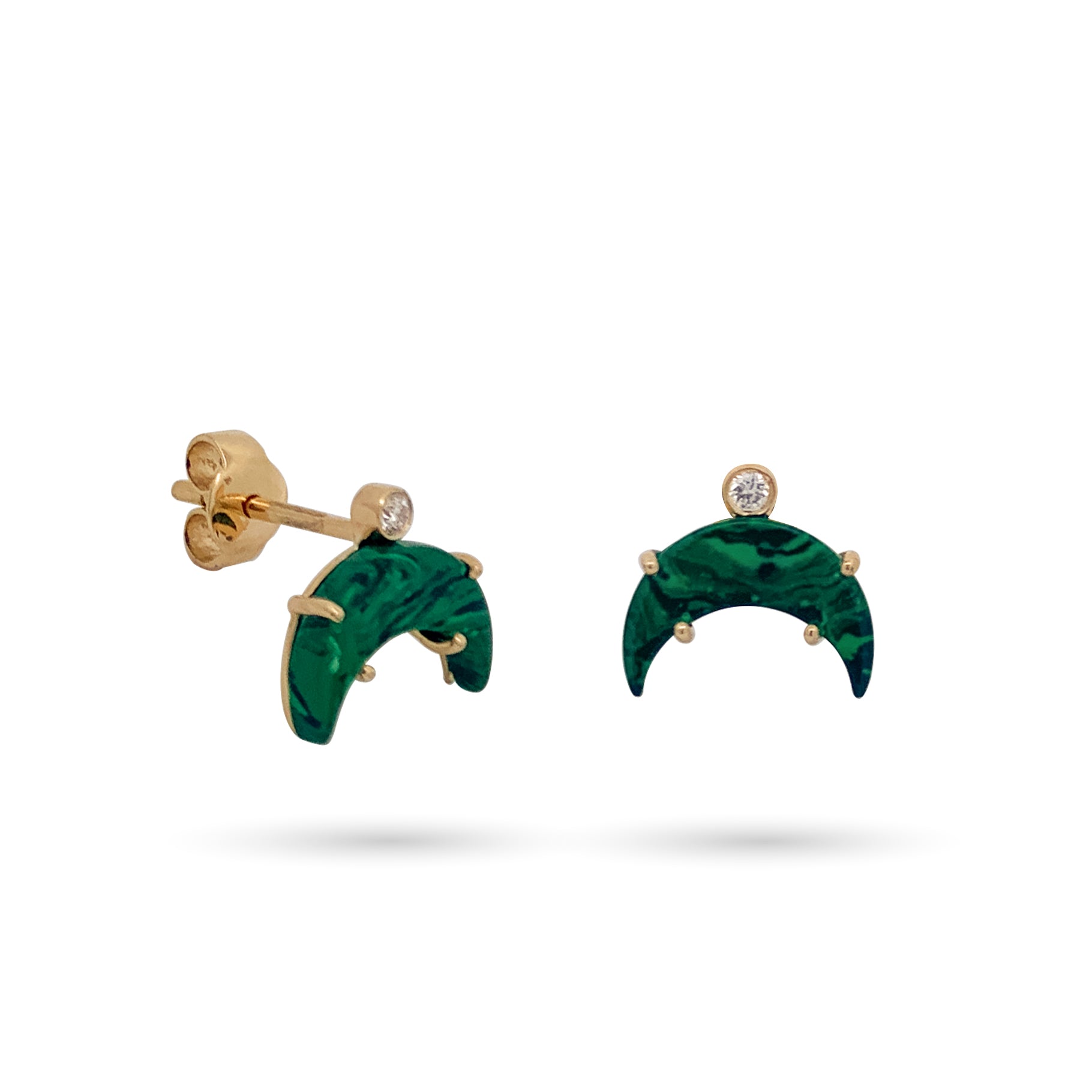 Moon Stone With A Diamond Earrings