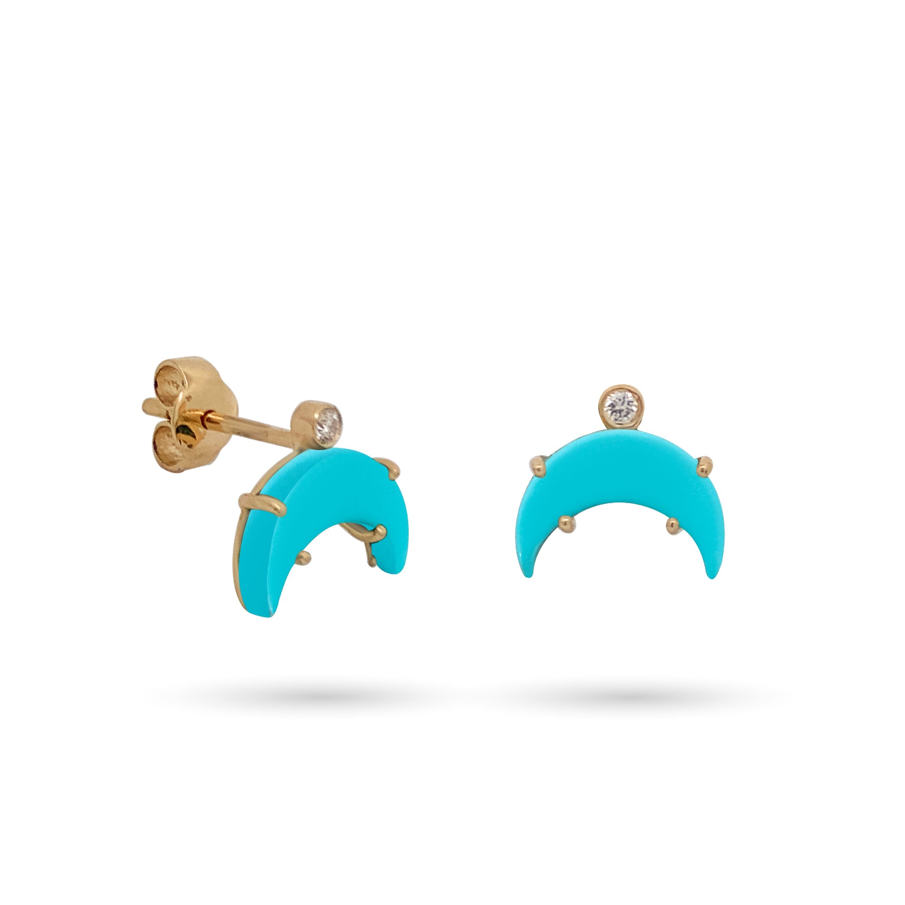 Moon Stone With A Diamond Earrings