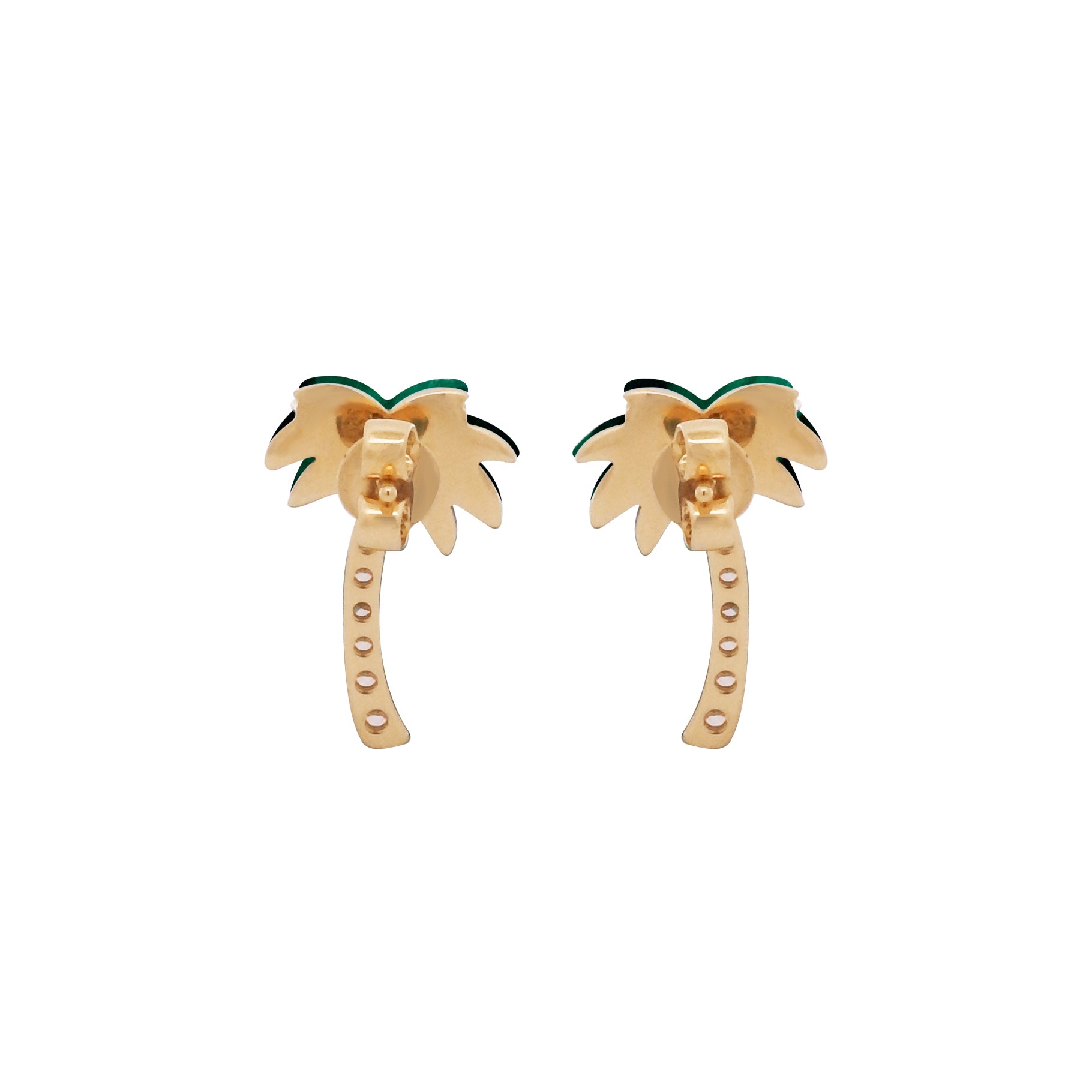 Realistic Palm Tree Diamond Earrings