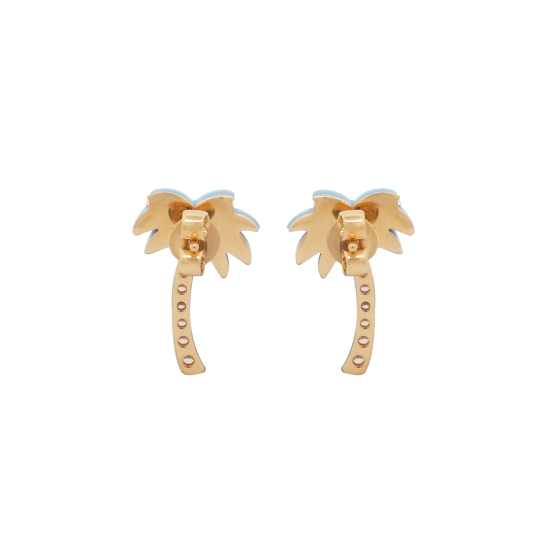 Realistic Palm Tree Diamond Earrings