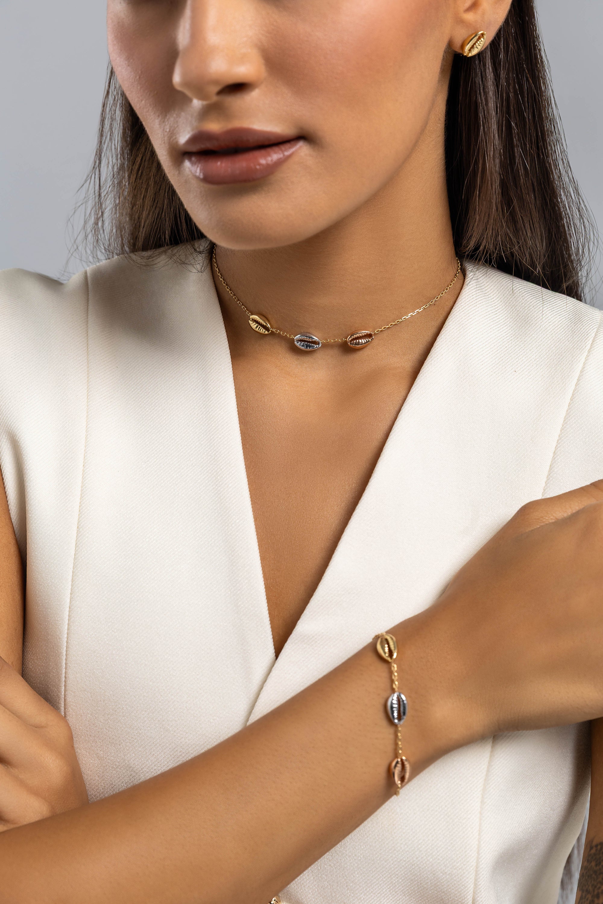 Trio Mini Cowrie Choker