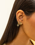 Pimp My Plain Creole Enamel Clover Diamonds Mono Earring