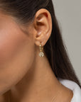 Pimp My Plain Creole Enamel Clover Diamonds Mono Earring