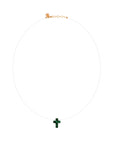 Invisible Thread with Lucky Stone Necklace - Cross