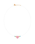 Invisible Thread with Lucky Stone Necklace - Heart