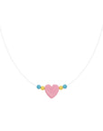 Invisible Thread with Lucky Stone Necklace - Heart