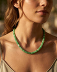 Rondelles Chrysoprase Semi Precious Stones Necklace