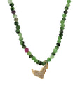 Mini UAE Map Diamonds Ruby Zoisite Semi Precious
