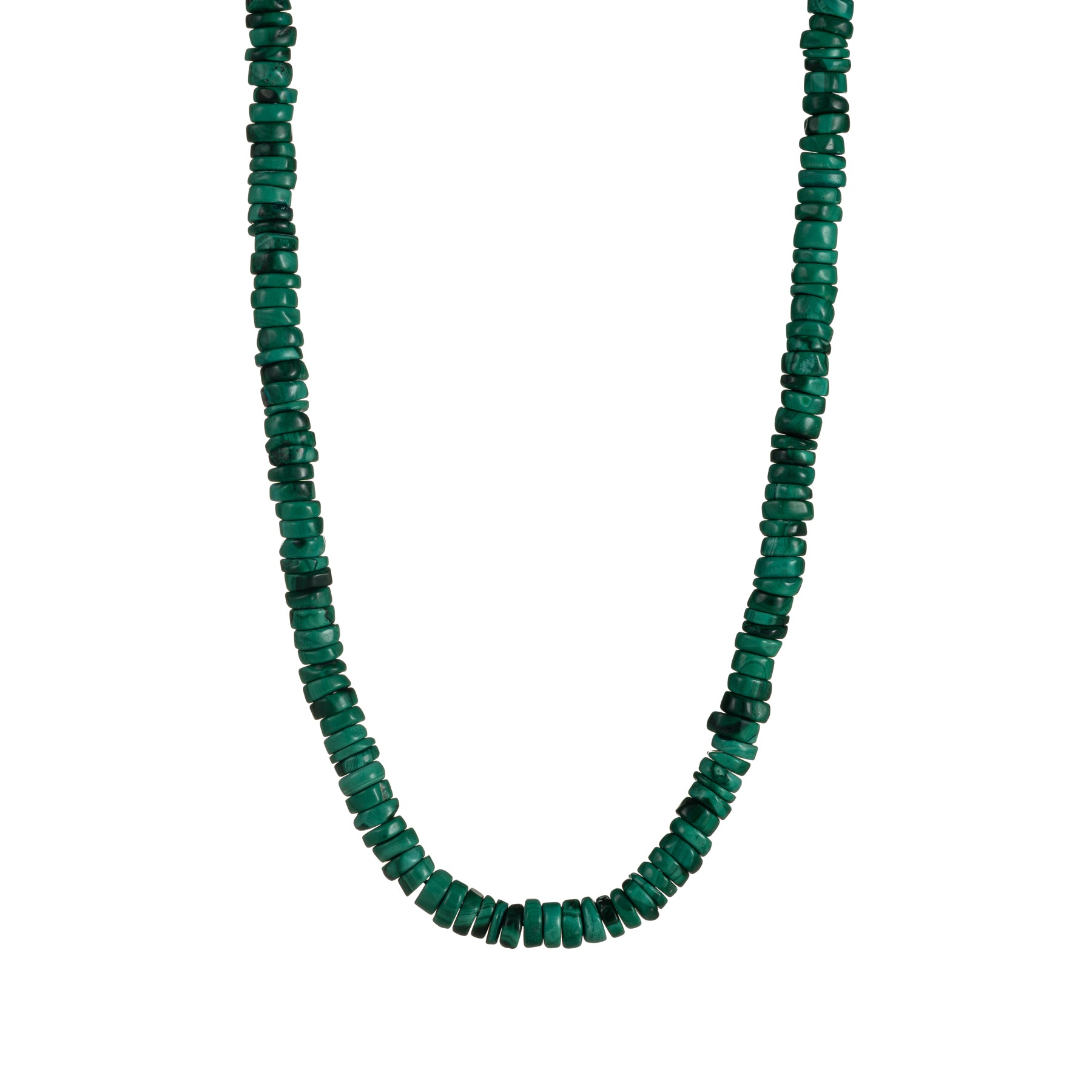 Rondelles Malachites Semi Precious Stones Necklace