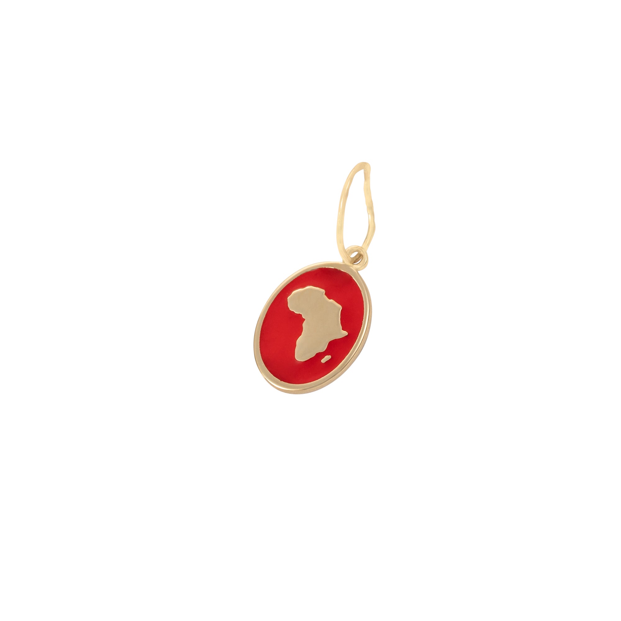 Tiny Medallion Enamel Africa Pendant