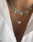 The Religious One- Semi-precious Turquoise (fatimas & Allah) Necklace