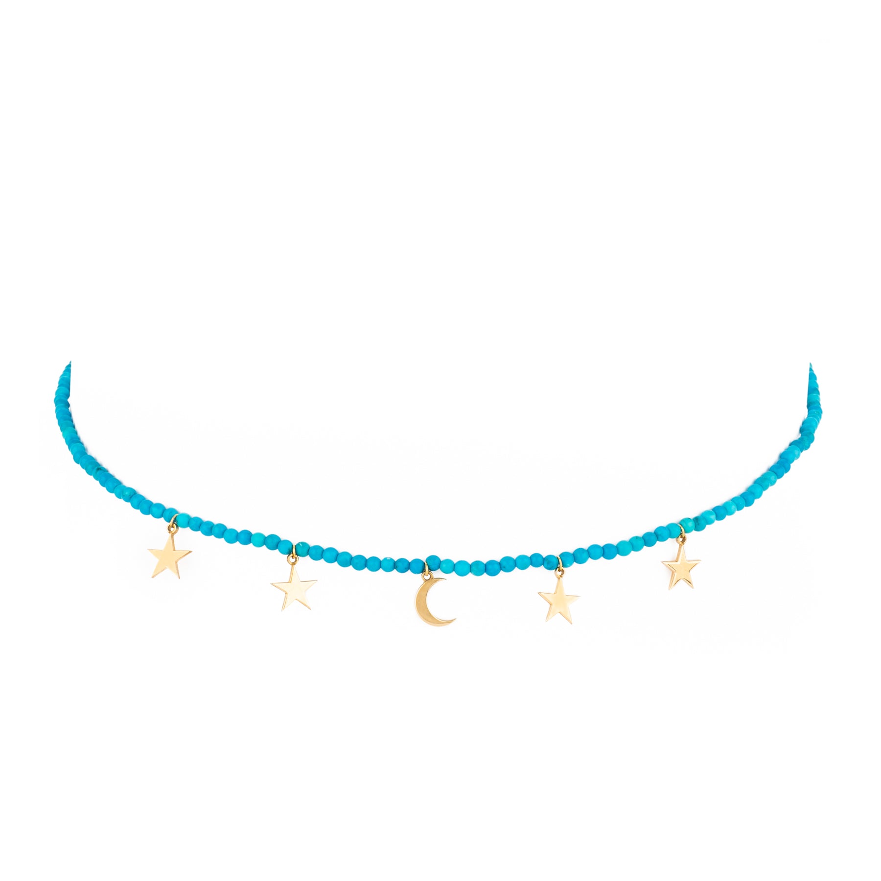 The Romantic One- Semi-precious Turquoise (stars & Moon) Necklace