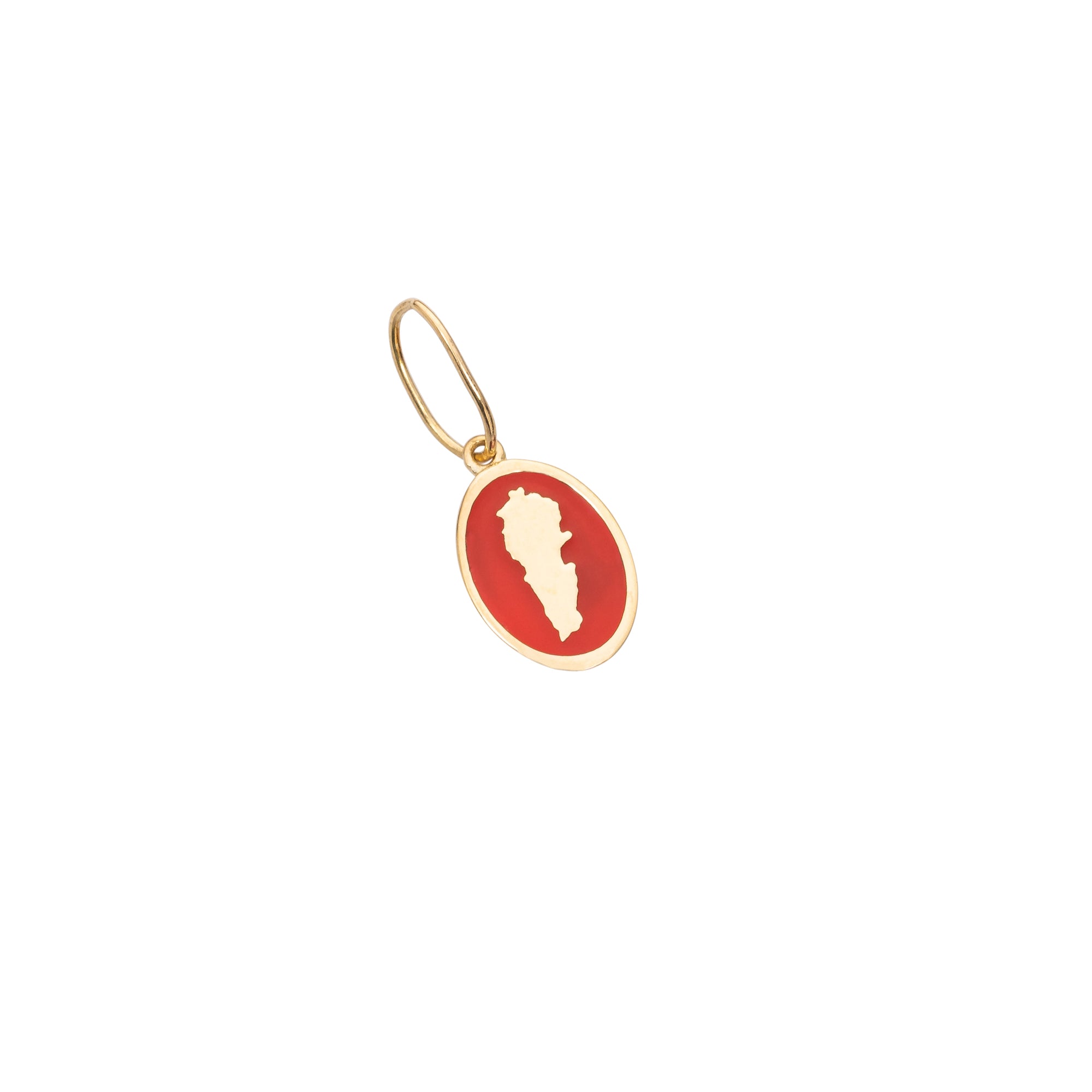 Tiny Medallion Enamel Lebanon Pendant